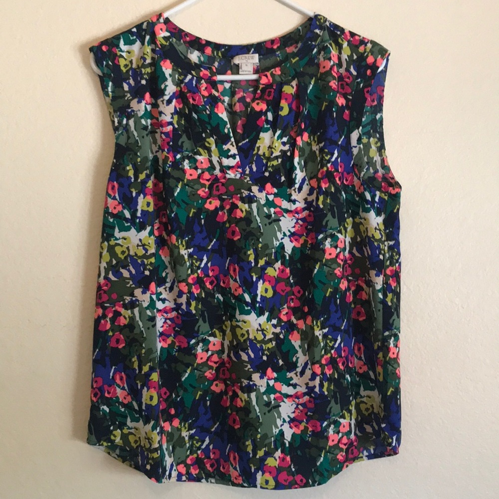 J Crew Floral Blouse/Dress Shirt